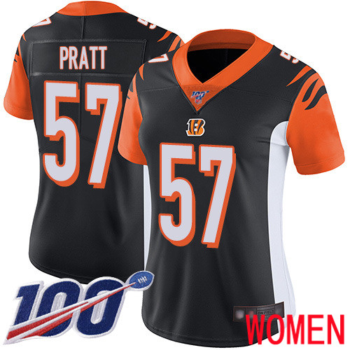 Cincinnati Bengals Limited Black Women Germaine Pratt Home Jersey NFL Footballl #57 100th Season Vapor Untouchable